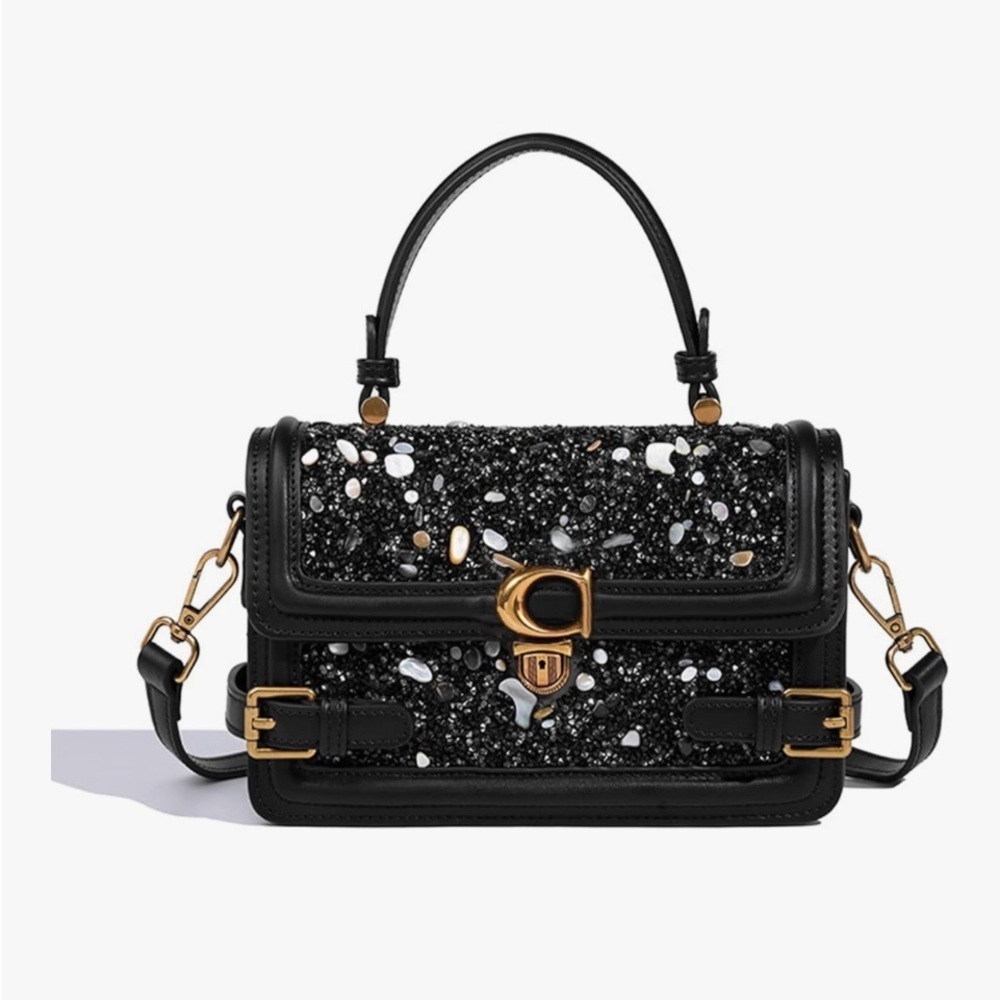 Sweetovo Shoulder Bag Trendy Crossbody Square Clutch Purse with Adjustable Strap